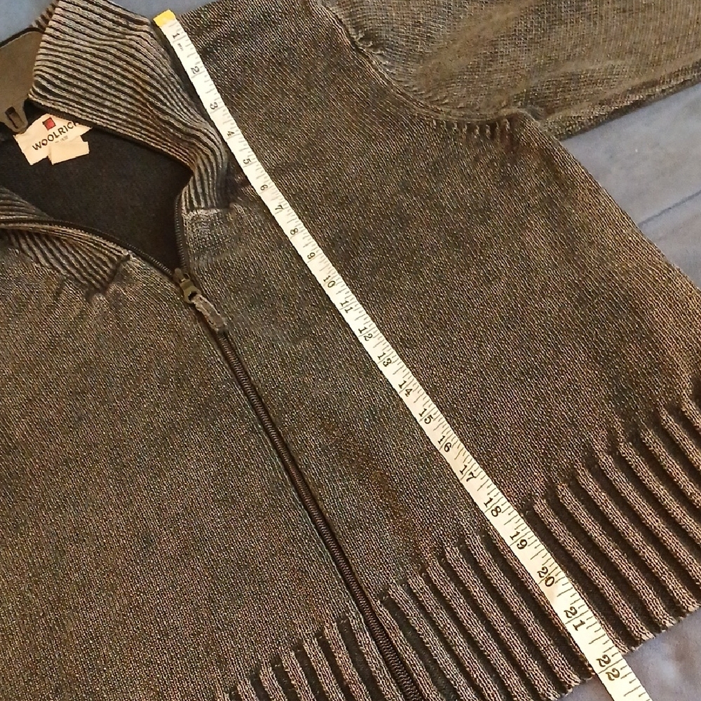 Woolrich Full-Zip Ribbed Knit Sweater - Black Acid Wash - Picture 7 of 7